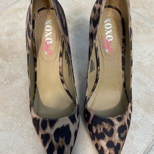 XOXO Brown and Black Heels Leopard Print Stiletto